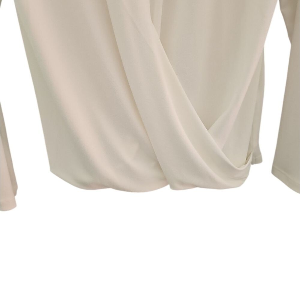 Tahari White Draped V Neck Blouse Women’s M Minimalist Workwear Top NWT - Picture 6 of 15